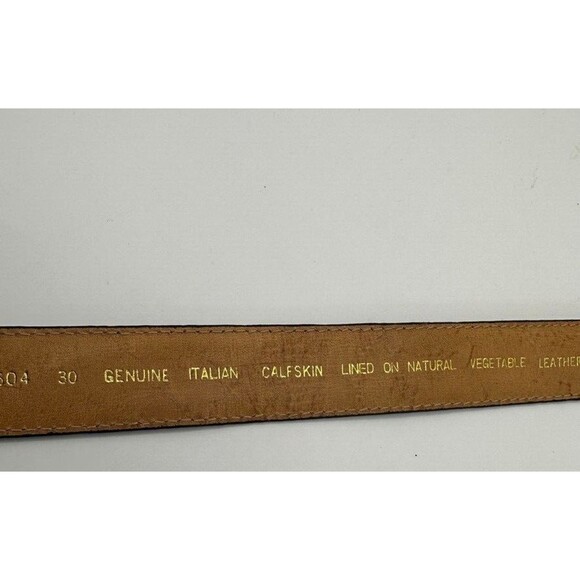 Kenneth Cole Belt Mens 30 Black Croc Embossed Italian Leather Silver Buckle - Picture 12 of 16